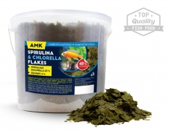 AMK - Spirulina & Chlorella flakes  - (200g / 1000ml)  - kopie